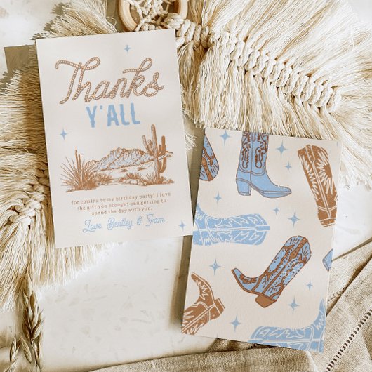 カウボーイバースデーパーティーサンキューカード サンキューカード