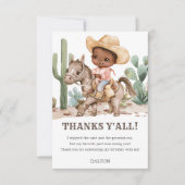 カウボーイバースデーパーティーサンキューカード サンキューカード (正面)