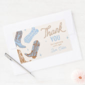 カウボーイバースデーパーティーステッカー 長方形シール (封筒)