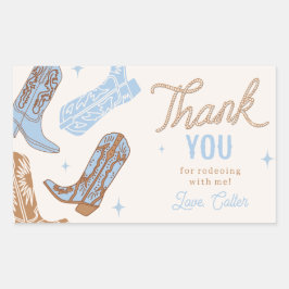 カウボーイバースデーパーティーステッカー 長方形シール