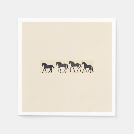 カウボーイバースデーパーティー – ホース スタンダードカクテルナプキン (正面)