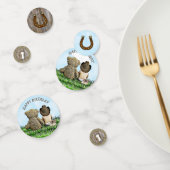 カウボーイパーソナライズされたとテディベアファースト誕生日 コンフェッティ (グループ)