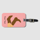 カウボーイパーソナライズされたブーツ ラゲッジタグ (正面横)