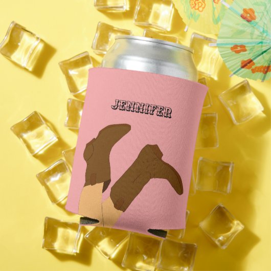 カウボーイパーソナライズされたブーツ 缶クーラー (インサイチュ 夏)