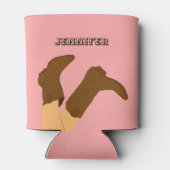 カウボーイパーソナライズされたブーツ 缶クーラー (裏面)