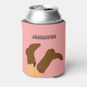 カウボーイパーソナライズされたブーツ 缶クーラー (缶裏面)