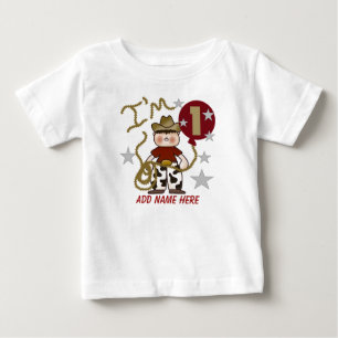 カウボーイパーソナライズされた1st誕生日Tシャツ ベビーTシャツ