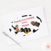 カウボーイパーティーサンキューステッカー 楕円形シール (封筒)