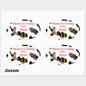 カウボーイパーティーサンキューステッカー 楕円形シール (シート)