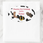 カウボーイパーティーサンキューステッカー 楕円形シール (バッグ)