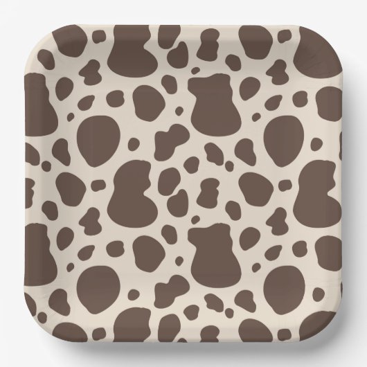 カウボーイパーティープレート |牛のプリント紙プレート ペーパープレート (正面)