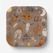 カウボーイパーティープレート |西部の紙プレート ペーパープレート (正面)