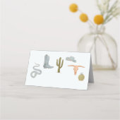 カウボーイパーティー食品ラベル プレイスカード (正面)