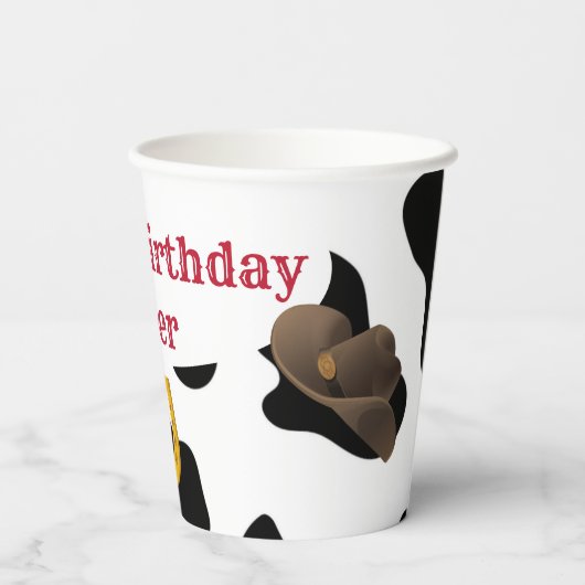 カウボーイパーティー パーソナライズされた 紙コップ (裏面)