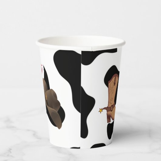 カウボーイパーティー パーソナライズされた 紙コップ (右)