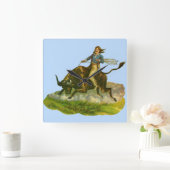 カウボーイビクトリアンブル・ライダー スクエア壁時計 (ホーム)