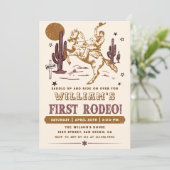 カウボーイファーストロデオウェスタン誕生日招待状 招待状 (スタンド正面)