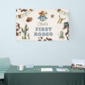 カウボーイファーストロデオテラコッタ1st誕生日パーティー 横断幕 (トレードショー)