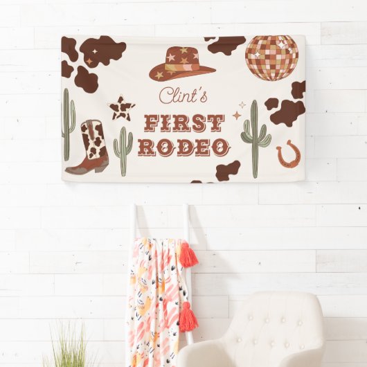カウボーイファーストロデオテラコッタ1st誕生日パーティー 横断幕 (インサイチュ)