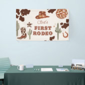 カウボーイファーストロデオテラコッタ1st誕生日パーティー 横断幕 (トレードショー)
