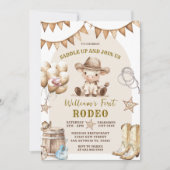 カウボーイファーストロデオバルーン誕生日招待状 招待状 (正面)