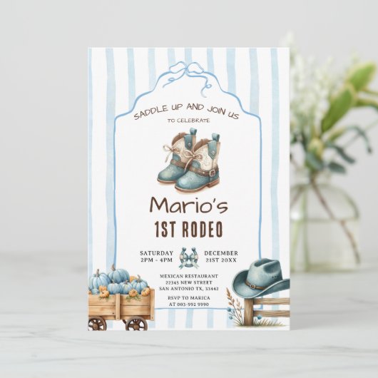 カウボーイファーストロデオパンプキン誕生日 招待状 (スタンド正面)