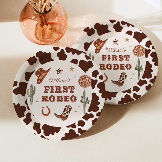カウボーイファーストロデオワイルドウェスト誕生日パーティー ペーパープレート