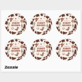 カウボーイファーストロデオワイルドウェスト誕生日パーティー ラウンドシール (シート)