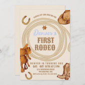 カウボーイファーストロデオ誕生日招待状 男女兼用 招待状 (正面/裏面)