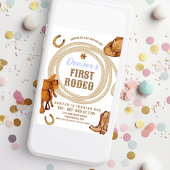 カウボーイファーストロデオ誕生日招待状 男女兼用 招待状