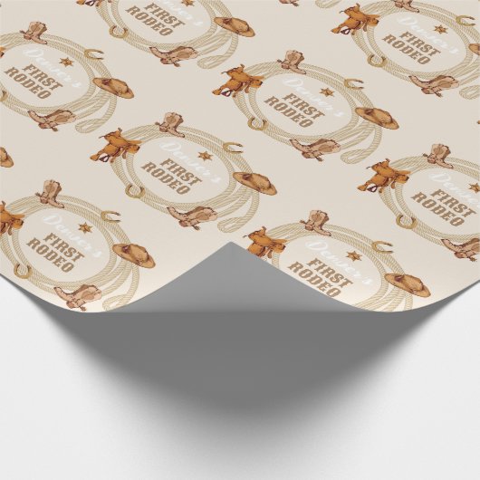 カウボーイファーストロデオ誕生日 男女兼用 ラッピングペーパー (角)