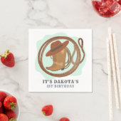 カウボーイファースト誕生日パーティナプキンス スタンダードカクテルナプキン (インサイチュ)