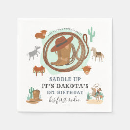 カウボーイファースト誕生日 スタンダードカクテルナプキン