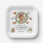 カウボーイファースト誕生日 ペーパープレート (正面)
