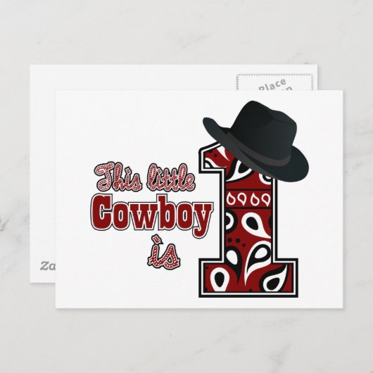 カウボーイファースト誕生日 ポストカード (正面/裏面)