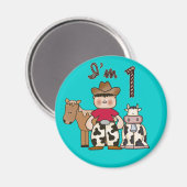 カウボーイファースト誕生日 マグネット (正面/裏面)