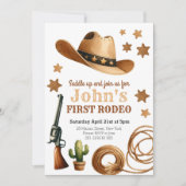 カウボーイファースト・ロデオ1歳の誕生日 招待状 (正面)