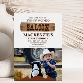 カウボーイファーストRodeo誕生日パーティフォトキッズ1st 招待状