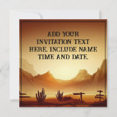 カウボーイフェレーウェスタンスタイル誕生日ポッセ 招待状 (裏面)