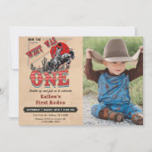 カウボーイフォト誕生日西の様子 招待状 (正面)