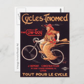 カウボーイフランスのサイクリング広告 ポストカード (正面/裏面)