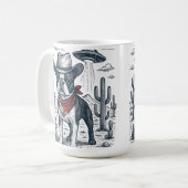 カウボーイフランスのブルドッグヴィンテージエイリアン西部 コーヒーマグカップ (正面左)