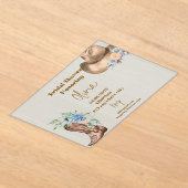 カウボーイフローラブライダルシャワー アクリル招待状 (レイダウン)