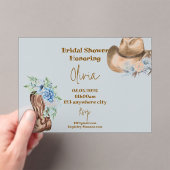 カウボーイフローラブライダルシャワー アクリル招待状 (インサイチュ (ポータブル))