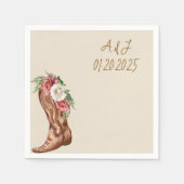 カウボーイフローラブライダルシャワー スタンダードカクテルナプキン (正面)