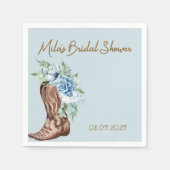 カウボーイフローラブライダルシャワー スタンダードカクテルナプキン (正面)