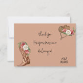 カウボーイブライダルシャワー感謝していユー サンキューカード (正面)