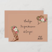 カウボーイブライダルシャワー感謝していユー サンキューカード (正面/裏面)