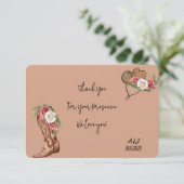 カウボーイブライダルシャワー感謝していユー サンキューカード (スタンド正面)