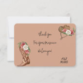 カウボーイブライダルシャワー感謝していユー サンキューカード (正面)